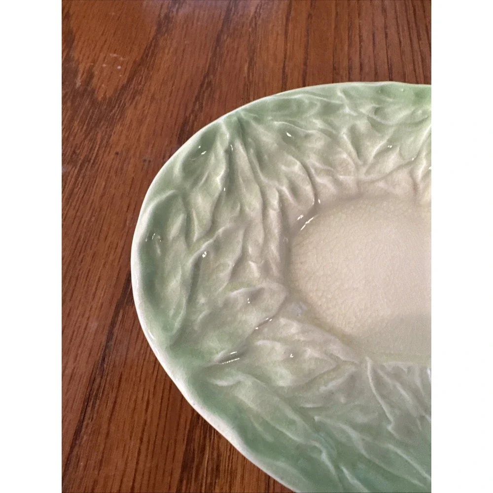 Shorter & Son Staffordshire‎ England Hand Painted Oblong Dish Cabbage Leaf